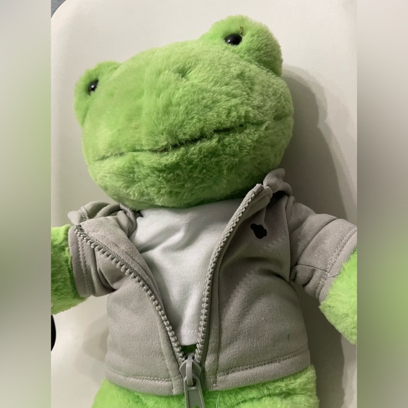 Build a bear BAB spring green frog plush 16” with T-shirt and zip up hoodie - Picture 2 of 7